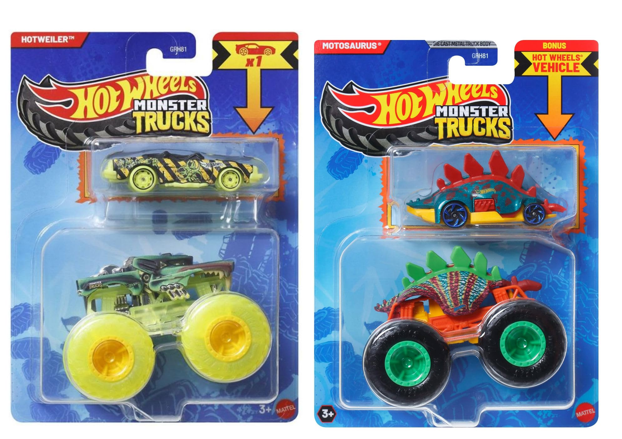 Amazon.com: Hot Wheels Monster Trucks Set of 8 with Bonus Cars
