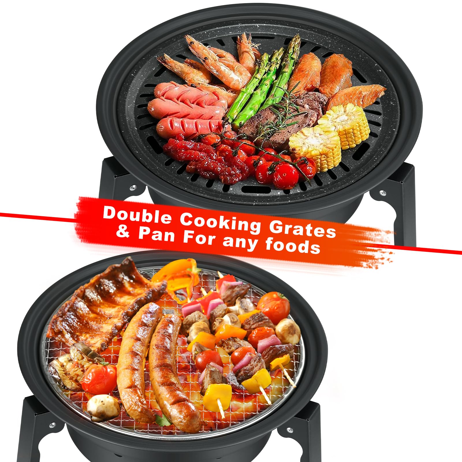 Adike Micegen Houtskool BBQ Grill, Huishouden 13,7 Inch Non