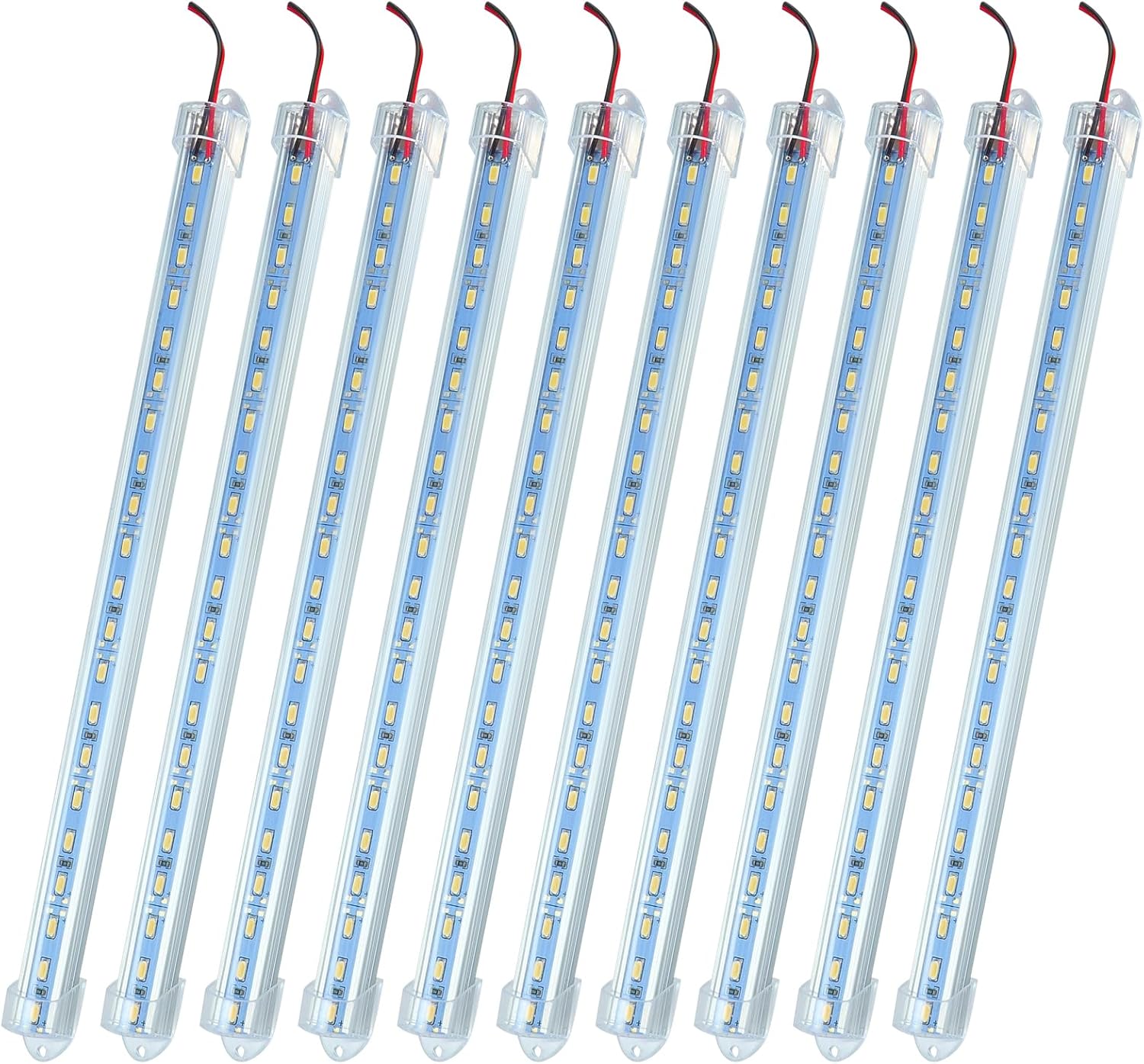 10 Pack DC12V LED Lights Strip Bar Interior Lighting for Enclosed Cargo Trailer, Car, RV, Truck, Camper, Van, Boat, Cabinet - White