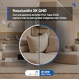 TP-Link Tapo 2K 4MP C220 WiFi Indoor Surveillance Camera, Person Detection, Two-Way Audio, Compatible with Alexa and Google Assistant, for Baby/Pets,White - 3
