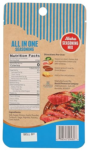 Miniatura 2 de Hawaii Selection Mezcla de condimento All In One de 1 oz (28 g), especias naturales, cero grasa, bajo en sodio, ideal para adobos, freír, asar,