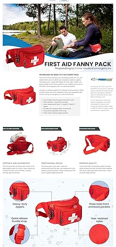 Miniatura 7 de Primacare CSKB-8004 - Paquete de 100 cangureras vacías de primeros auxilios para equipo de emergencia, 8 x 2 x 6 pulgadas, bolsa de viaje con