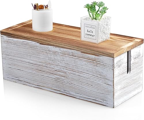 Miniatura 14 de Bivvclaz Caja Grande de Gestión de Cables, Caja Organizadora de Cables de Madera para Escritorio, Piso, Oficina para Ocultar Extensiones de Cables,