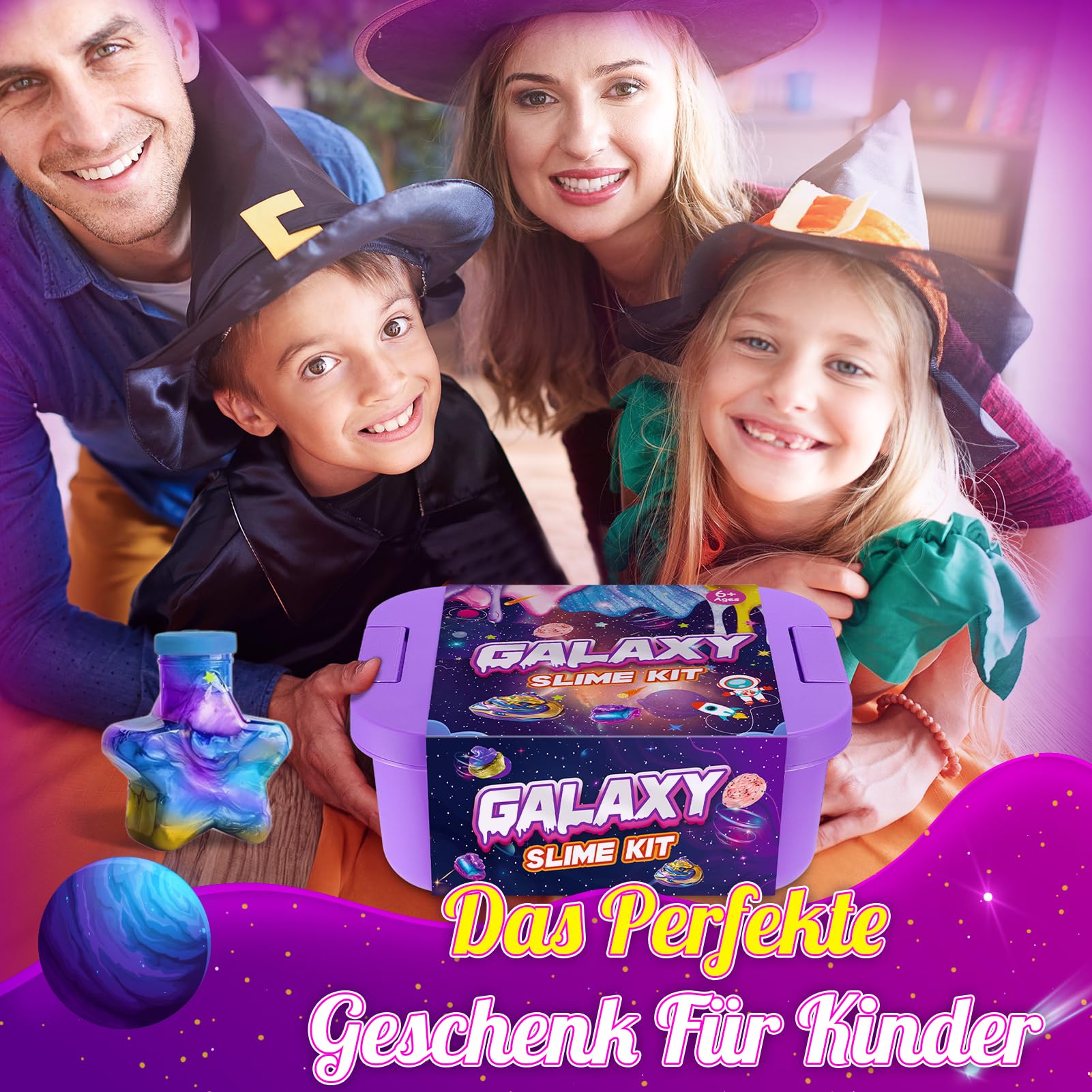 iKidiki Schleim Selber Machen Set, Geschenk Mädchen 6 7 8 9 10 11 12 Jahre Galaxy Slime Set Junge 6-12 Jahre Geschenkideen Schleim Kinder Spielzeug ab 6-12 Jahre Jungen Geburtstagsgeschenk für Mädchen