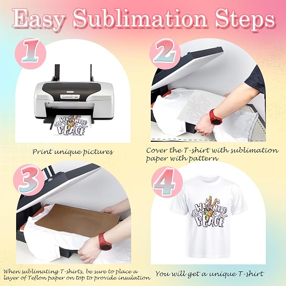 Joyclub 3 Pack White Blank Polyester T Shirts for Sublimation Unisex