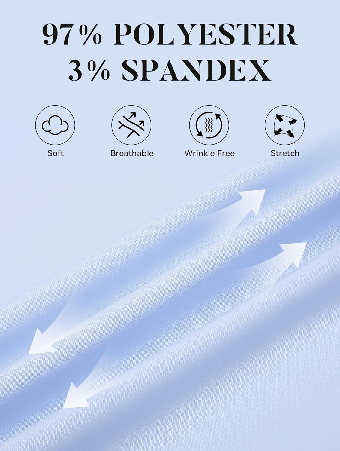 Esabel.C Mens Short Sleeve Dress Shirts 4-Way Stretch Regular Fit Stretch Wrinkle-Free Casual Button Down Shirts - Image 5