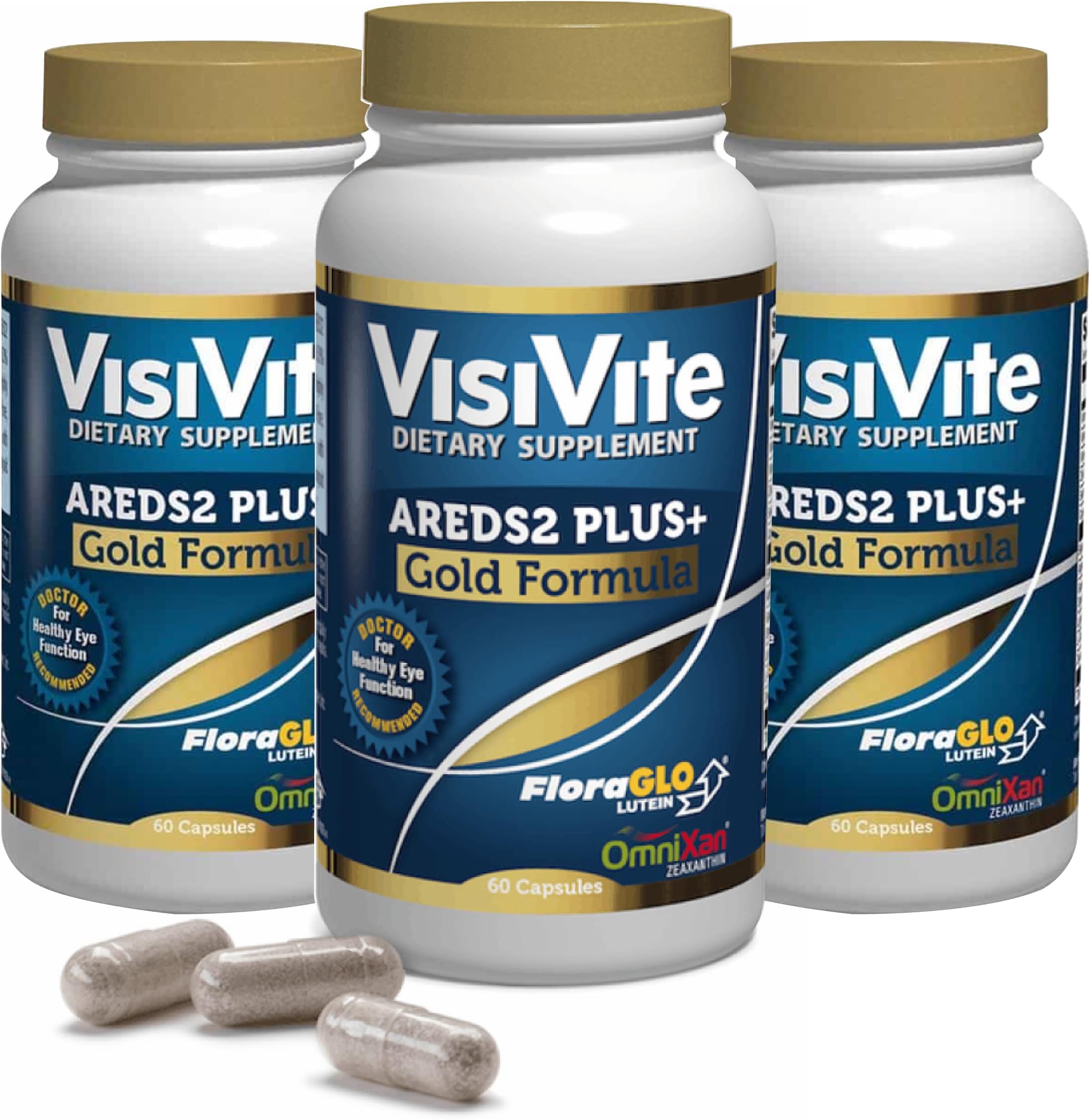 Doctor Formulated AREDS 2 Plus Eye Vitamins with Zeaxanthin Plus Lutein - Bilberry and Grape Seed Extract - Macular Health Formula - 60 Eye Supplement Capsules