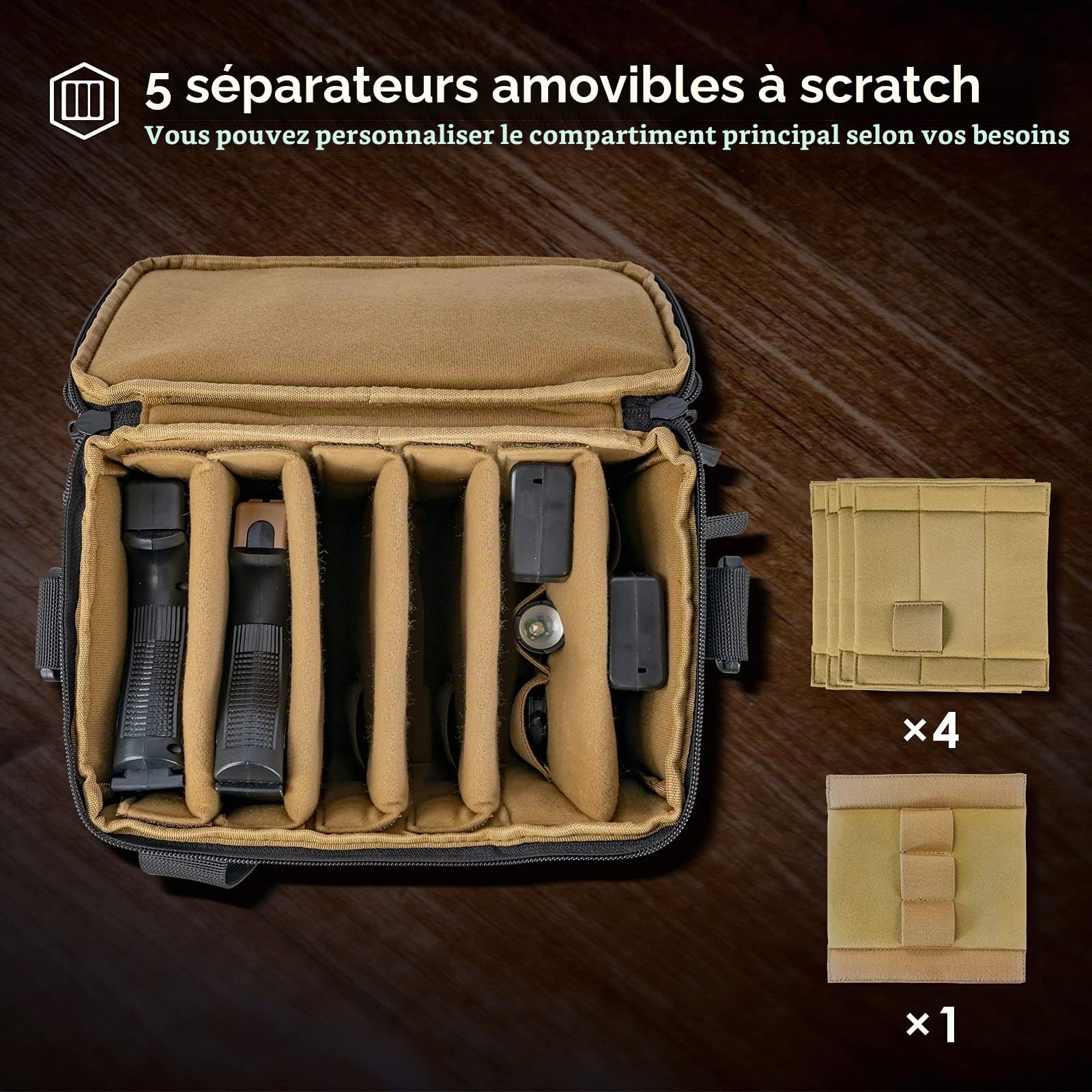 Procase Sac de Tir pour Pistolet, Étui Souple Sacoche Tactique pour la Chasse ou Le Tir, Réglable pour Rangement de Chargeurs et d'autres Outils-Noir