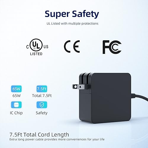 Miniatura 6 de Cargador de CA tipo C con certificación UL para Asus Zenbook UX325JA UX325EA UX363EA UX363E UX325J UX425JA UX425EA UX435EG UX425J UX425E UX371EA