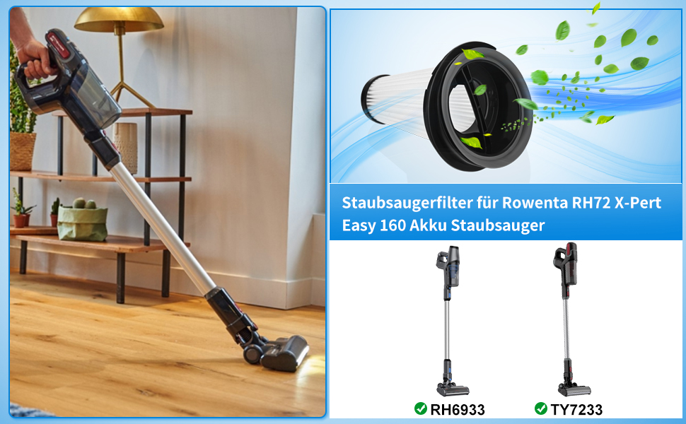 Vhbw Set Filtri Per Aspirapolvere Rowenta ZR005901 - Filtro HEPA + Filtro Pre-Motore, 2 Pezzi