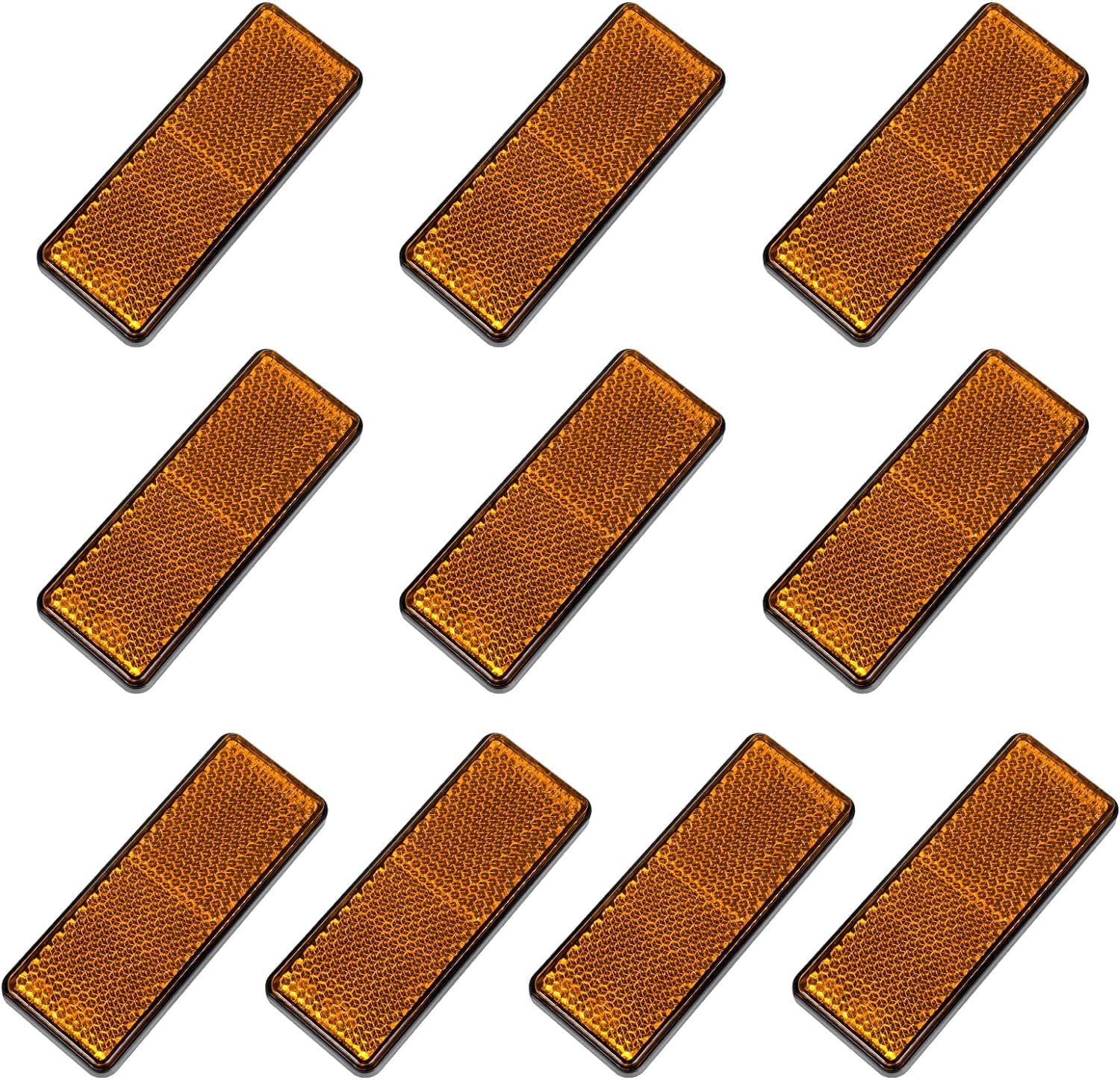 Yinaolan 10-Pack Yellow Self-Adhesive Reflectors - ADR Approved Rectangle Safety Reflectors For Trailers, Trucks, Caravans - View #4