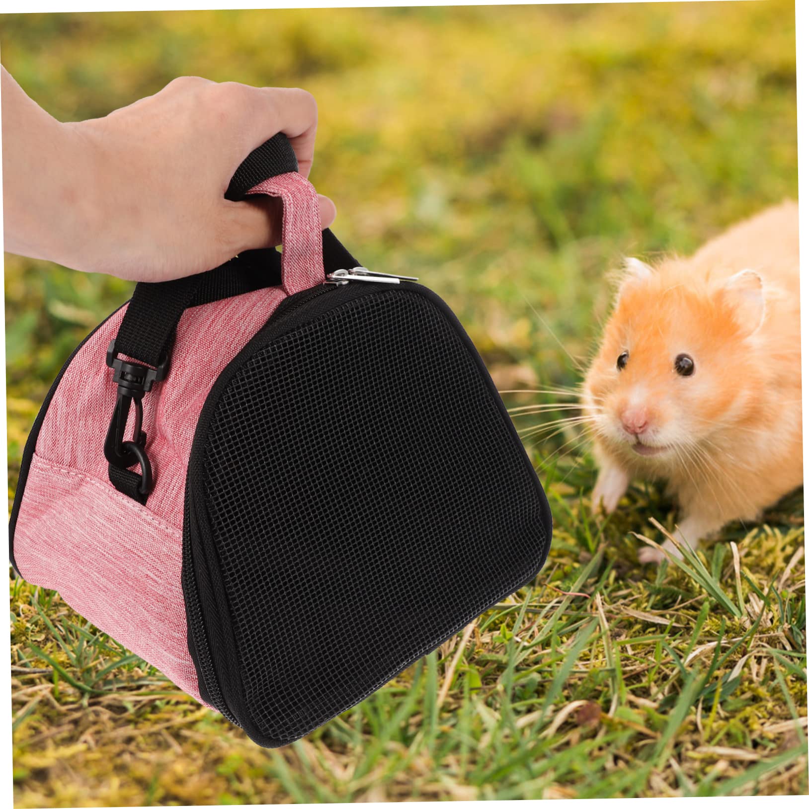 BELLIFFY Portable Hamster Out Bag Pet Carrier for Guinea Pig Small Pet Travel Carrier Breathable Mesh for Outdoor Activities