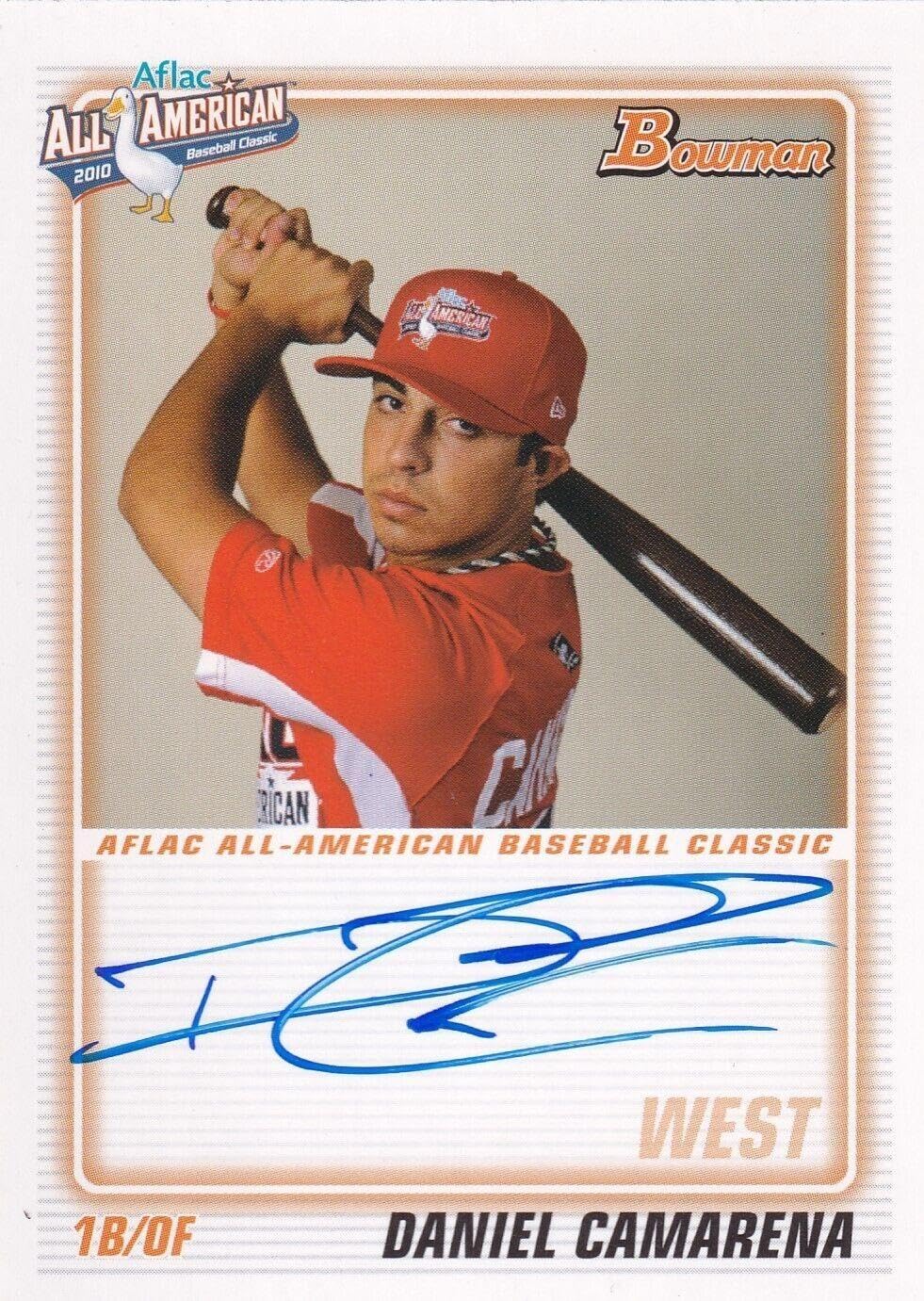 Daniel Camarena Signed 2010 Bowman AFLAC Rookie Card #DM RC Padres Yankees Auto - Baseball Slabbed Rookie Cards