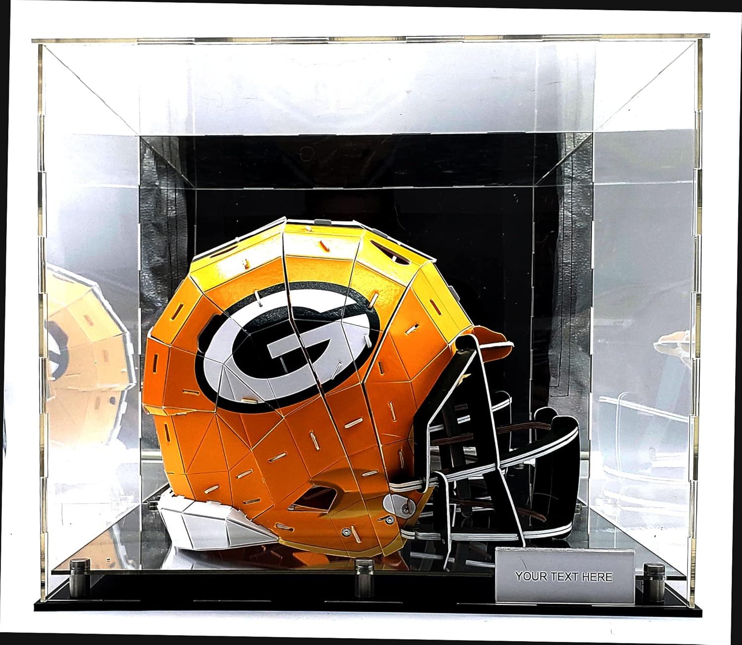 Full Size Football Helmet Acrylic Display Case Showcase Box UV Protection Sports Memorabilia Collectible 15x12x12 inch