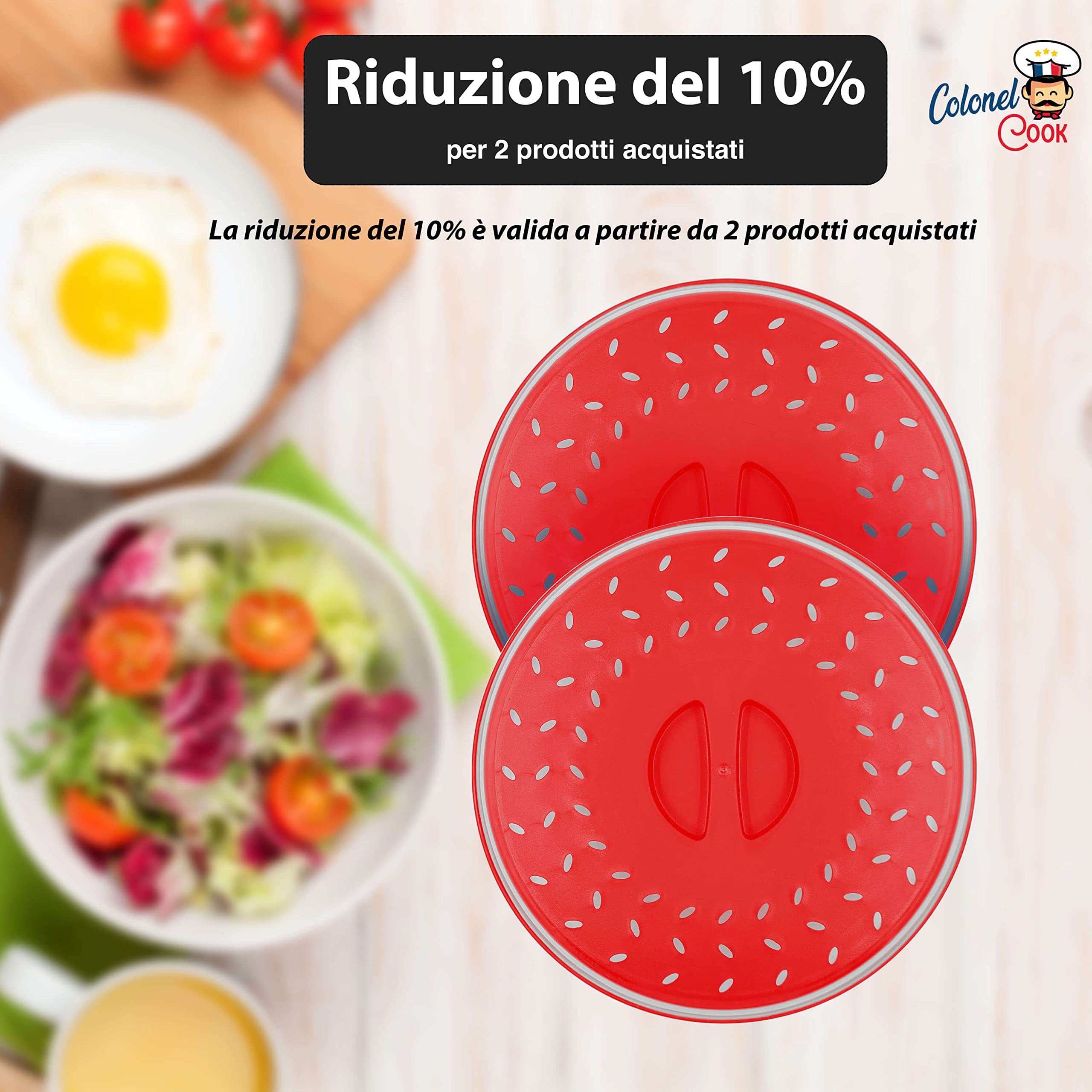 2 Coperchi Microonde Pieghevoli Antischizzi - Grigio E Blu Per Frutta E Verdura - Foto 9