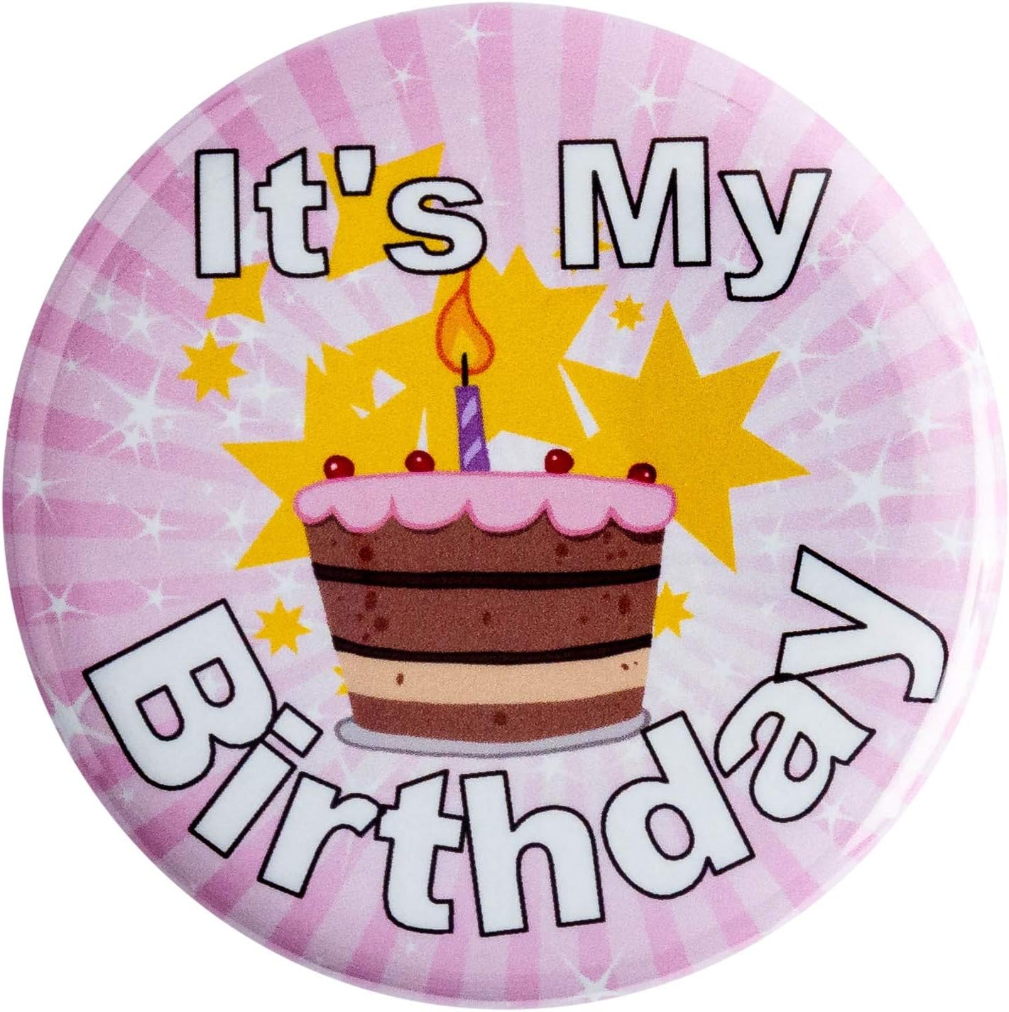 Secure ID It's My Birthday Button, Button Pin for the Birthday Girl or Birthday Boy, Birthday Pin for Adults, Kids, Men, and Women
