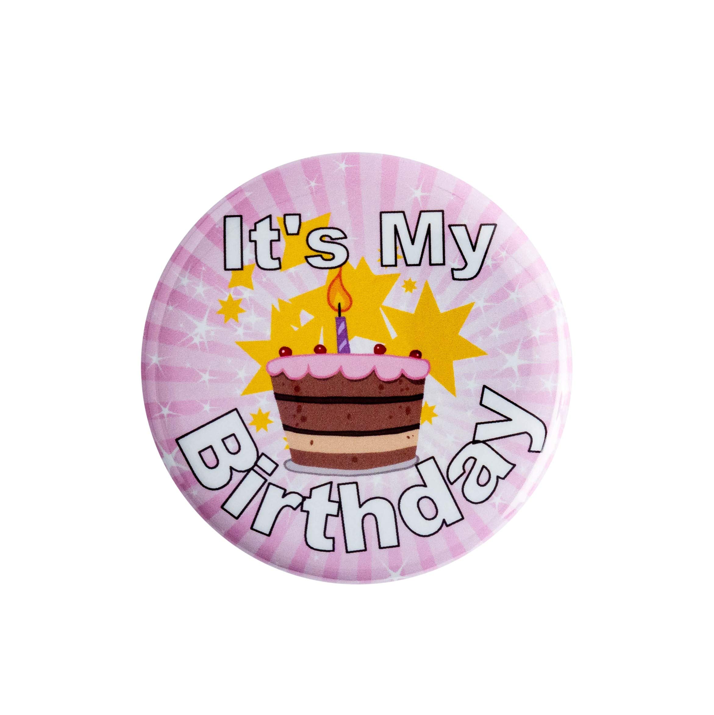 Secure ID It's My Birthday Button, Button Pin for the Birthday Girl or Birthday Boy, Birthday Pin for Adults, Kids, Men, and Women
