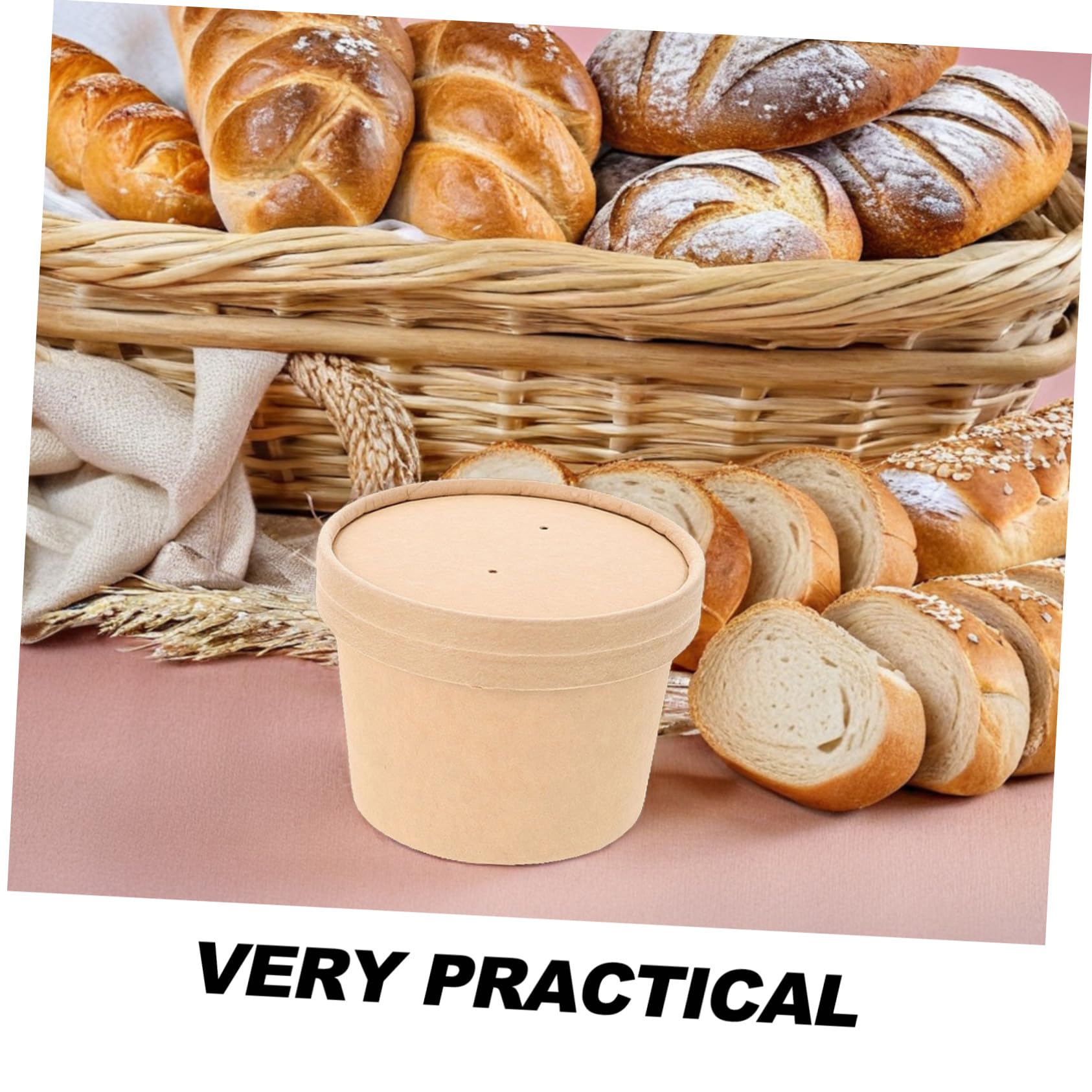 Set da 10 Coppette Gelato Carta 8oz Coperchio, Tazze Monoporzione per Gelati e Snack