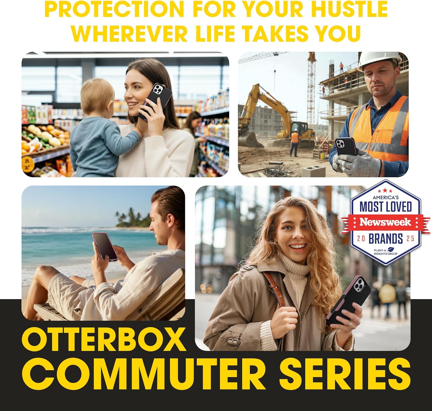 OtterBox iPhone 12 and iPhone 12 Pro (Only) – Commuter Series Case – Thin, Dual-Layer, Pocket-Friendly, Port Cover – Black/Pink