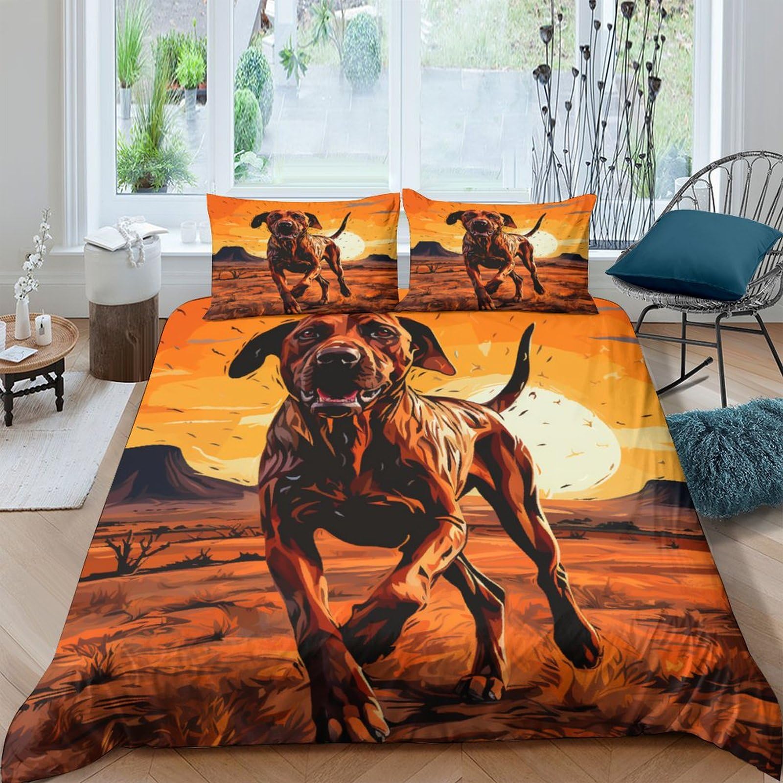 Parure de lit king size 220x240 cm en microfibres ultra douces Cairn Ridgeback