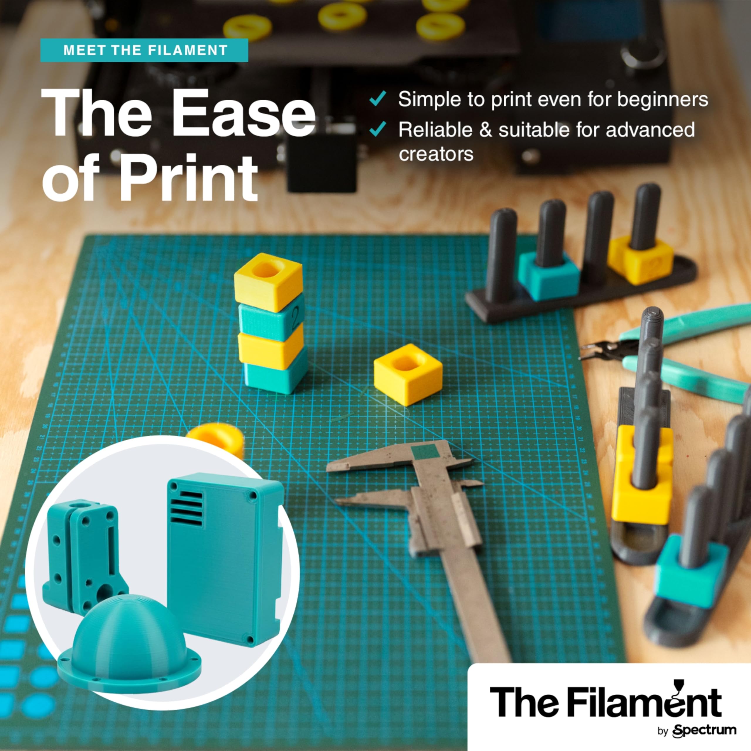 The Filament - Filamento ReFill PLA HS 1.75mm, GRID BEIGE, 1kg Spule, Materiali di stampa per stampanti 3D, 3D Printer Printing Materials