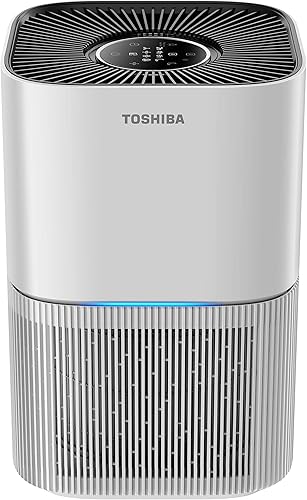 TOSHIBA Purificadores de aire para el hogar de hasta 215 pies Filtro HEPA H13 Sensor de calidad del aire Temporizador de 6 horasPara polvo, pelo