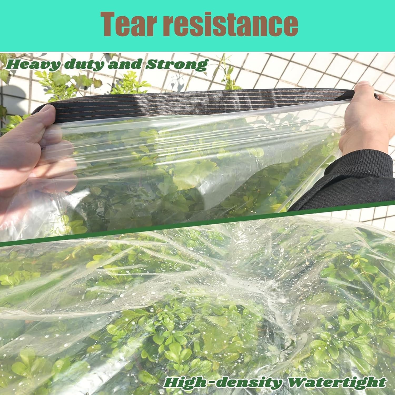 Clear Waterproof Tarps,8x11 FT with Grommets Clear,for Camping/Patios/Enclosure Chicken Coop Garden Plants Anti-Tear Plastic Tarpaulins