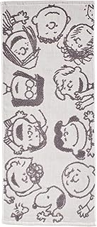 nishikawa【西川】 スヌーピー フェイスタオル 34X80cm 洗える 綿100% 無撚糸使用でやわらか ガーゼ生地 無撚糸パイル フレンズ PEANUTS GANG 日本製 今治製 ホワイト XT25136621 PN5602TW Happy face