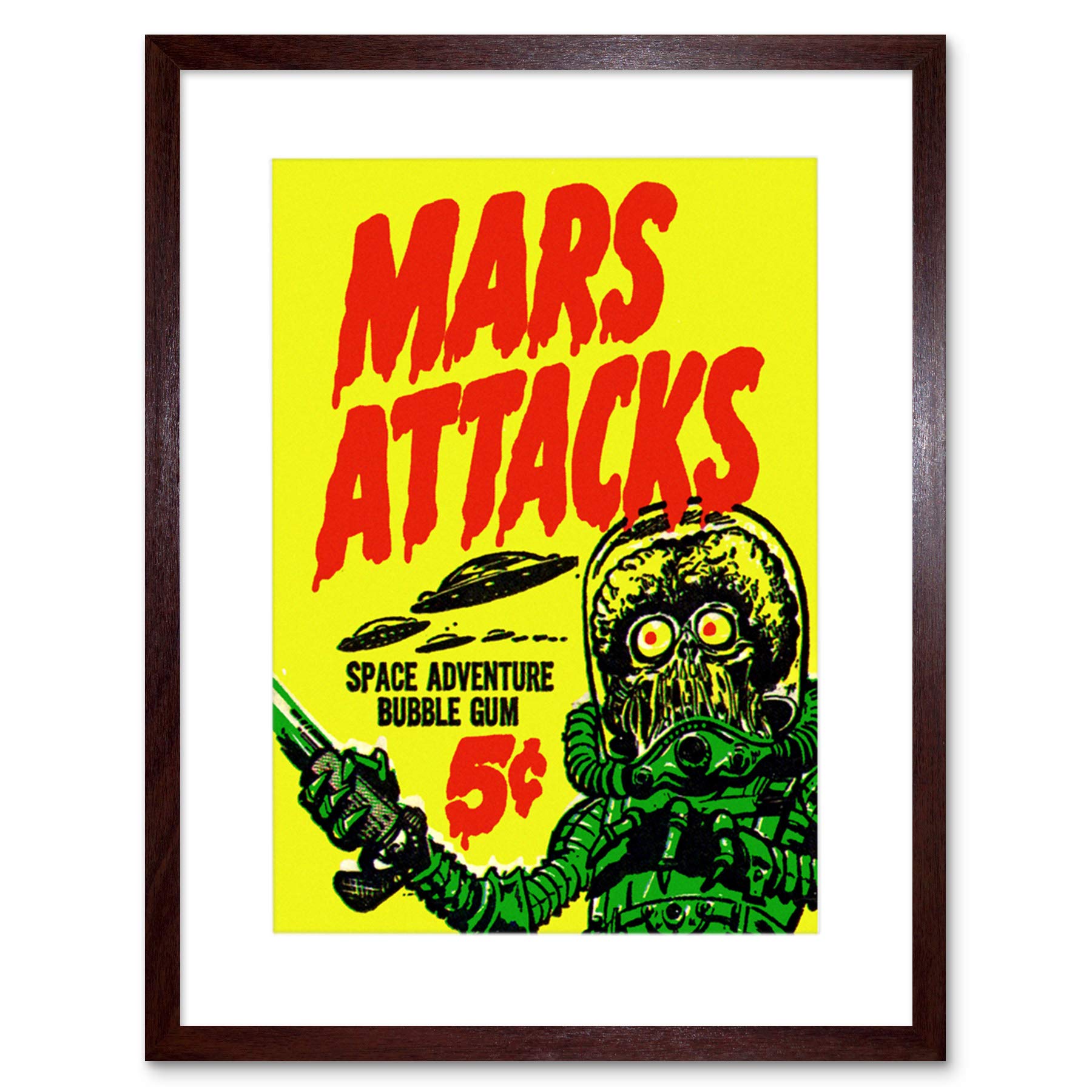 Wee Blue Coo Advert Mars Attacks Bubble Gum Alien Monster Saucer Framed Wall Art Print
