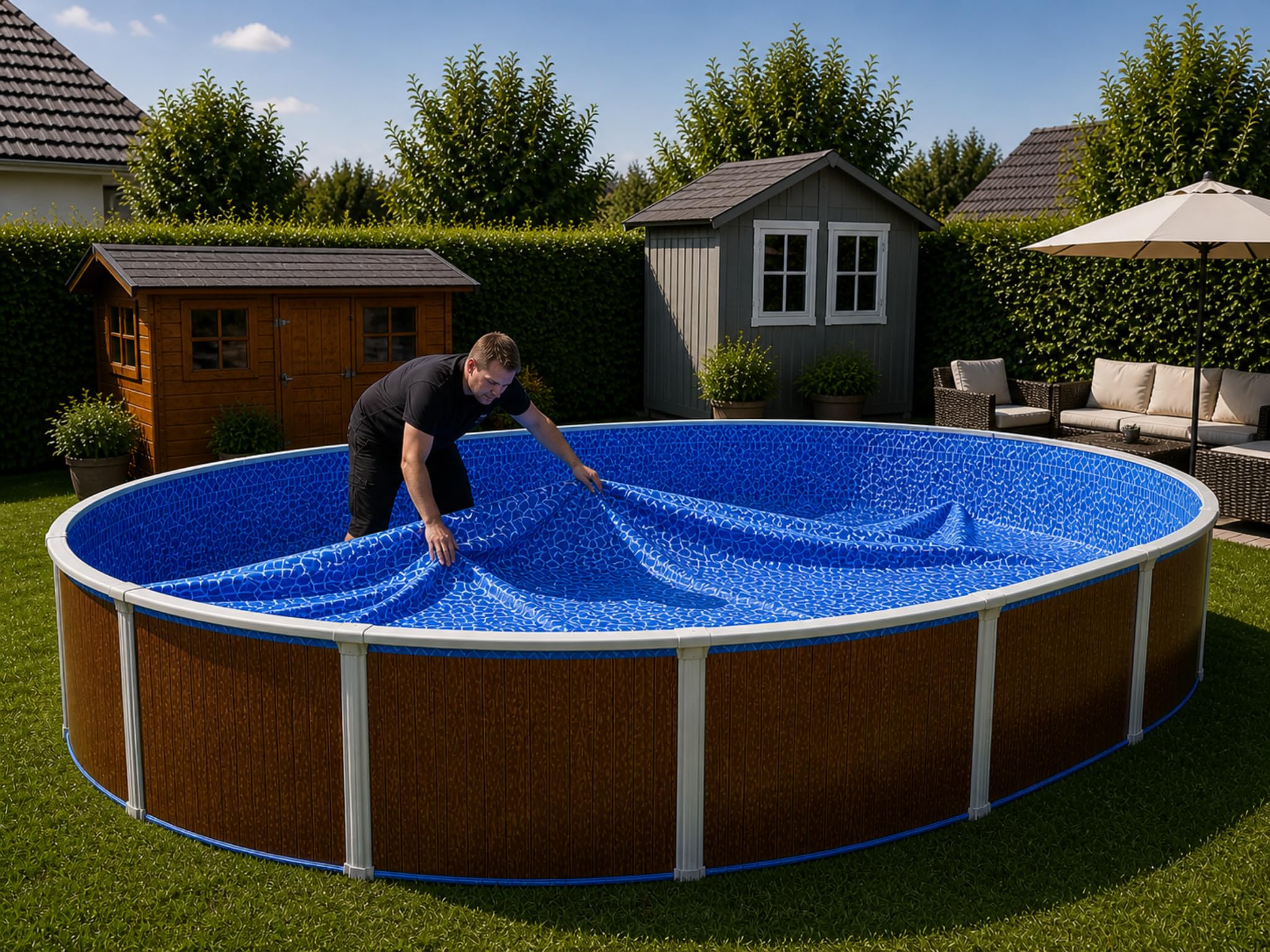 Poolfolie Ø 3,6m x 1,2m Mistry Folie