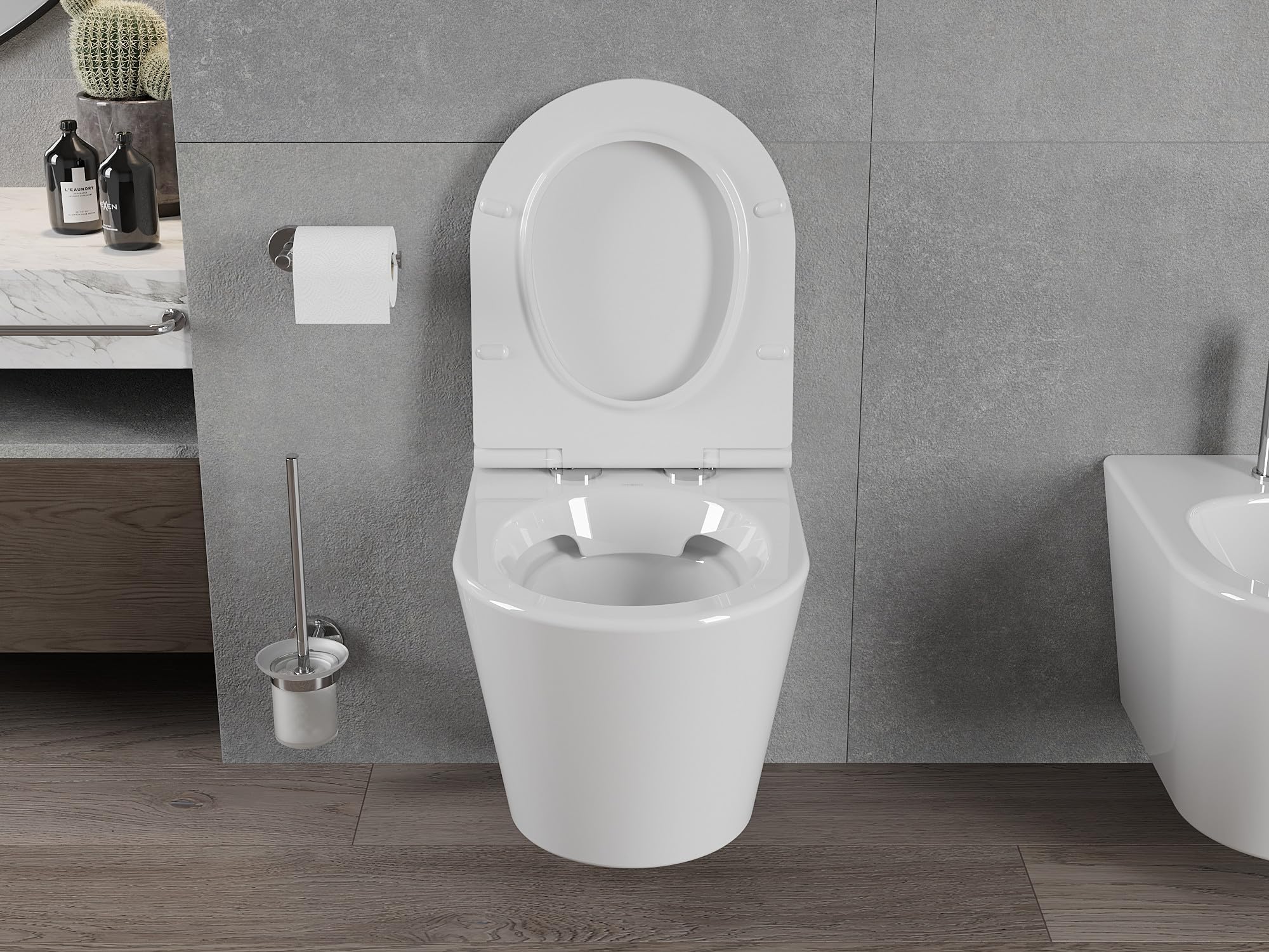 Mexen Rico Rimless WC con coperchio a chiusura rallentata, in duroplast, bianco lucido