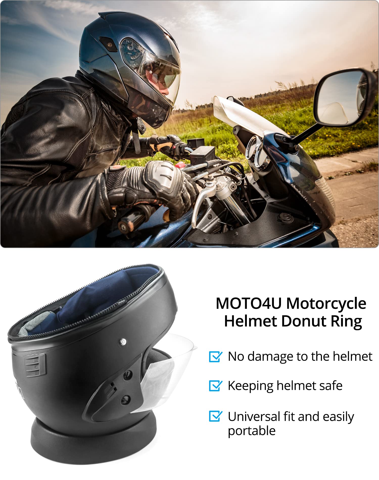 Coussin De Support Pour Casque Moto - Anneau Beignet Absorbant, Multifonction Genouillère, Facile à Nettoyer
