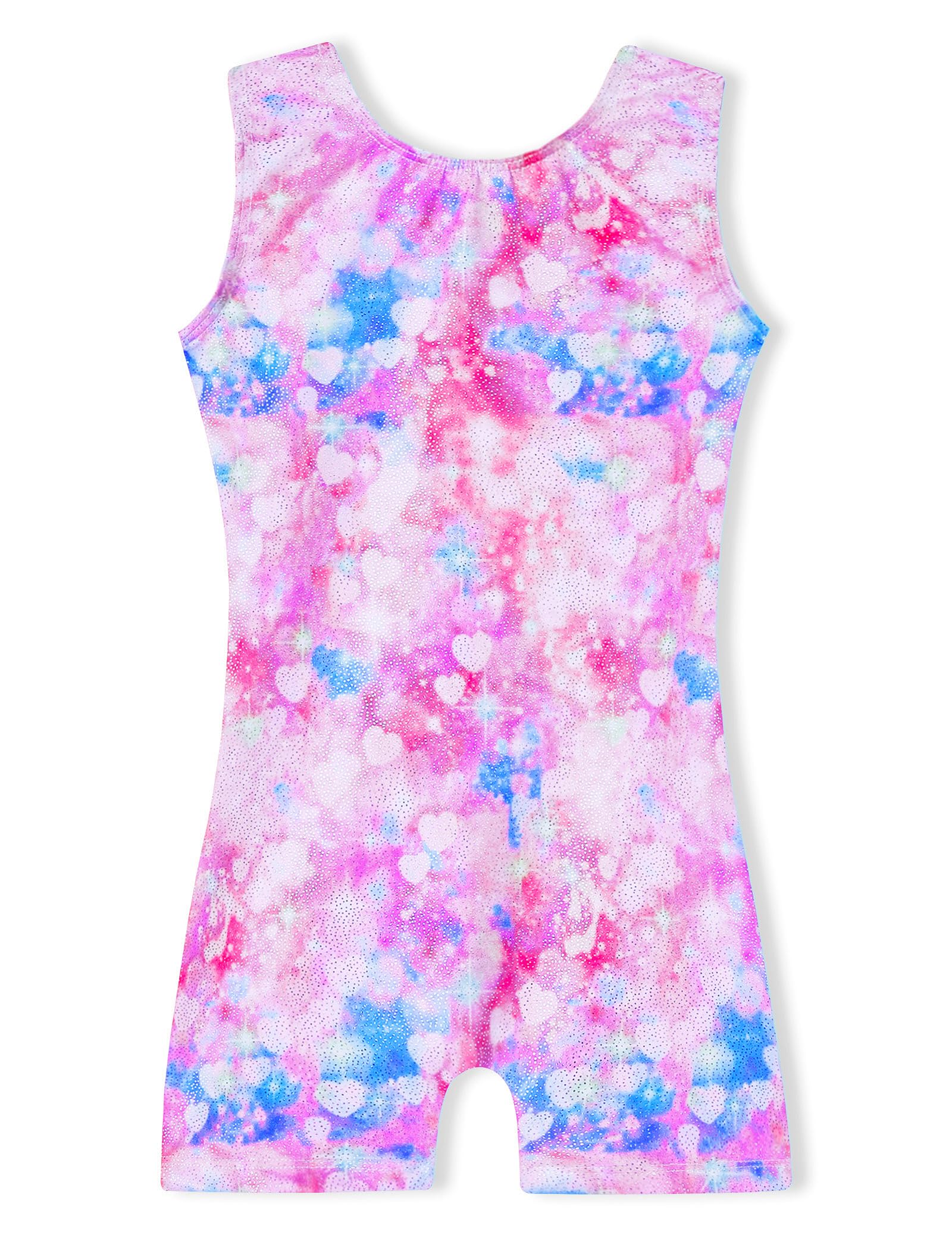 Domusgo Gymnastics Leotards for Girls Sparkly One Piece Biketard Size 1-10Y