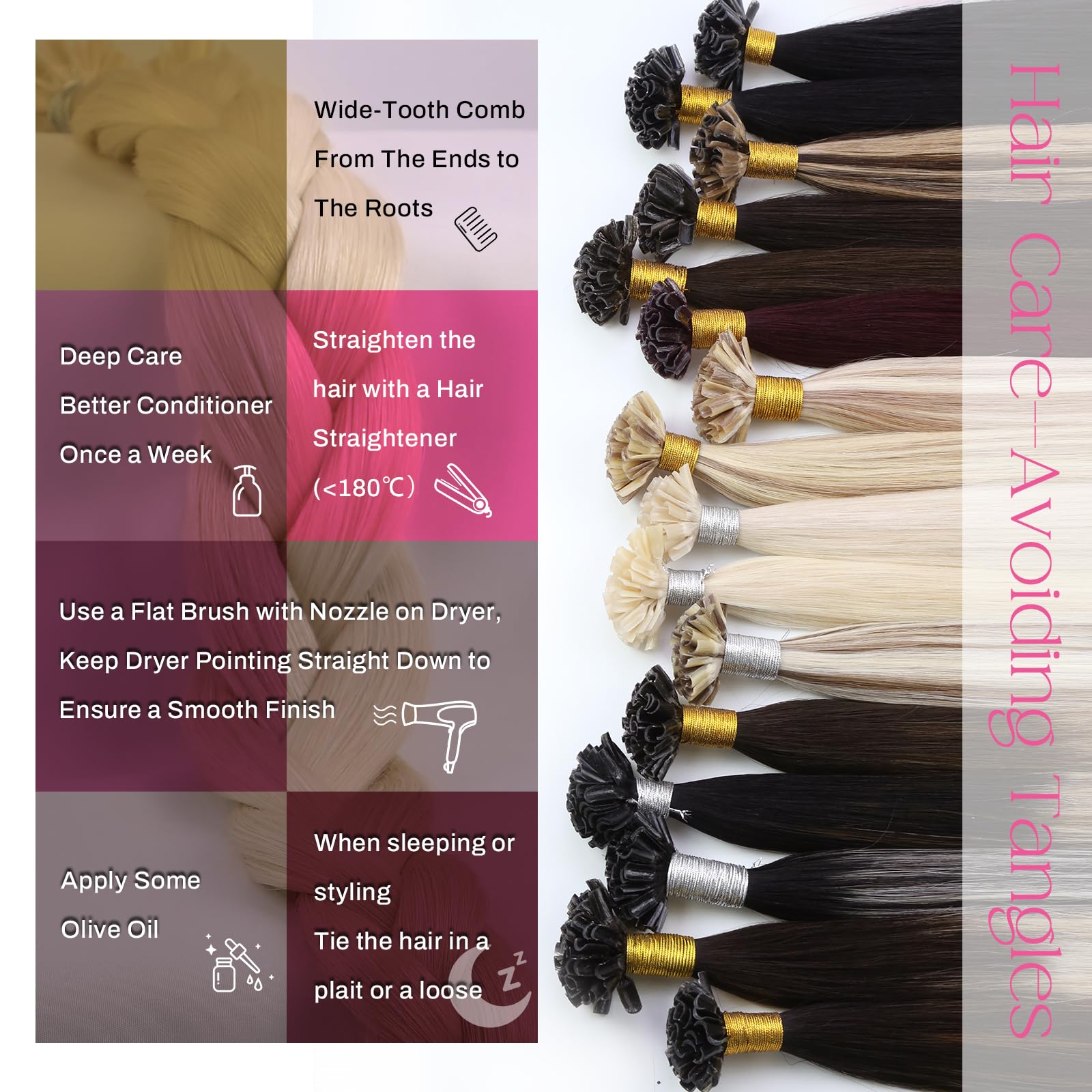 Moresoo Extension Capelli Veri Cheratina Platino Biondo Cheratina per Extension Capelli Veri con Cheratina Extension Cheratina Capelli Veri Biondo Chiaro 40 cm 50g 50 Ciocche #60 1g/1s