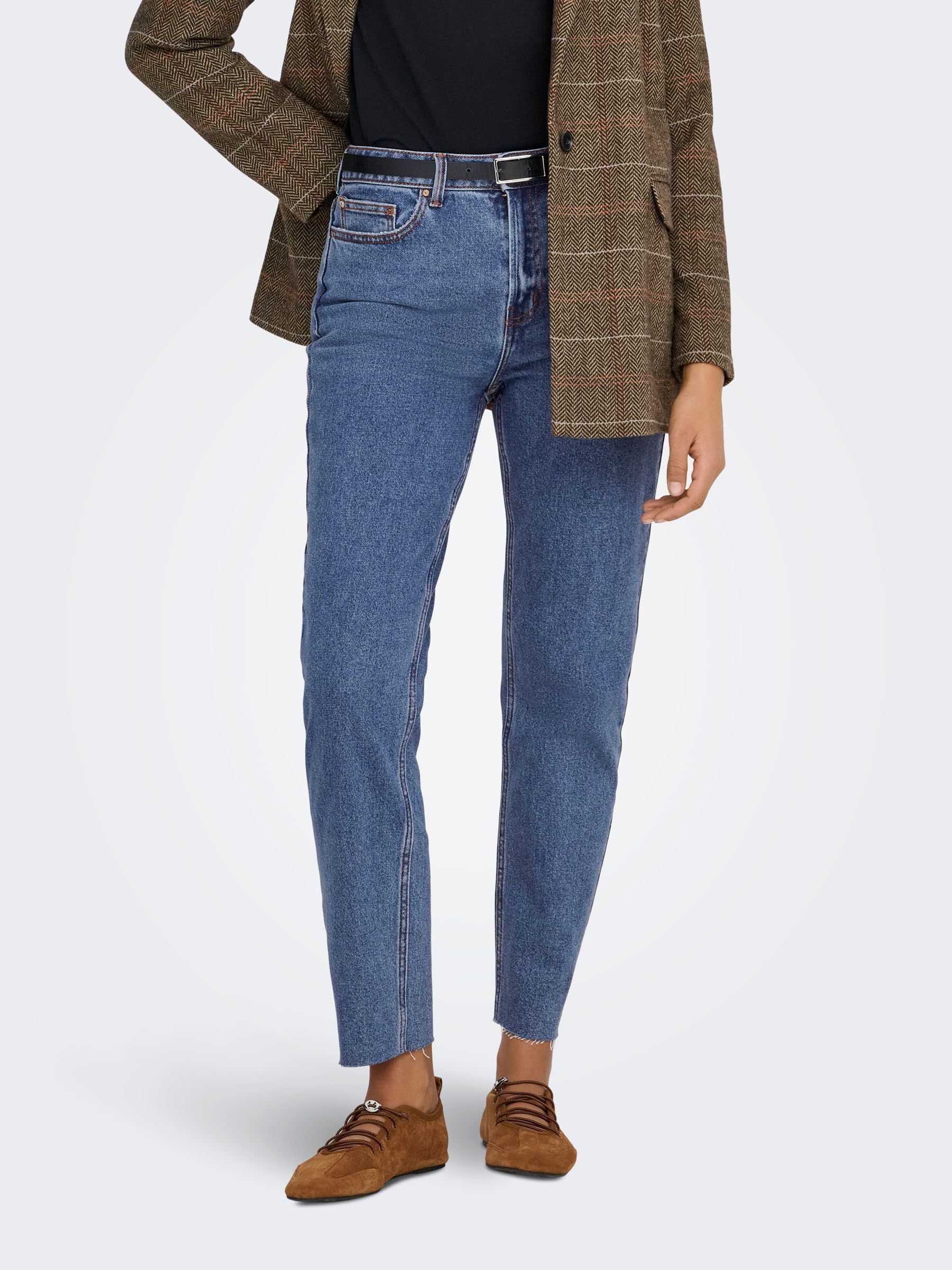 ONLY Jean Coupe Droite ONLEMILY Taille Haute Straight Fit Jeans