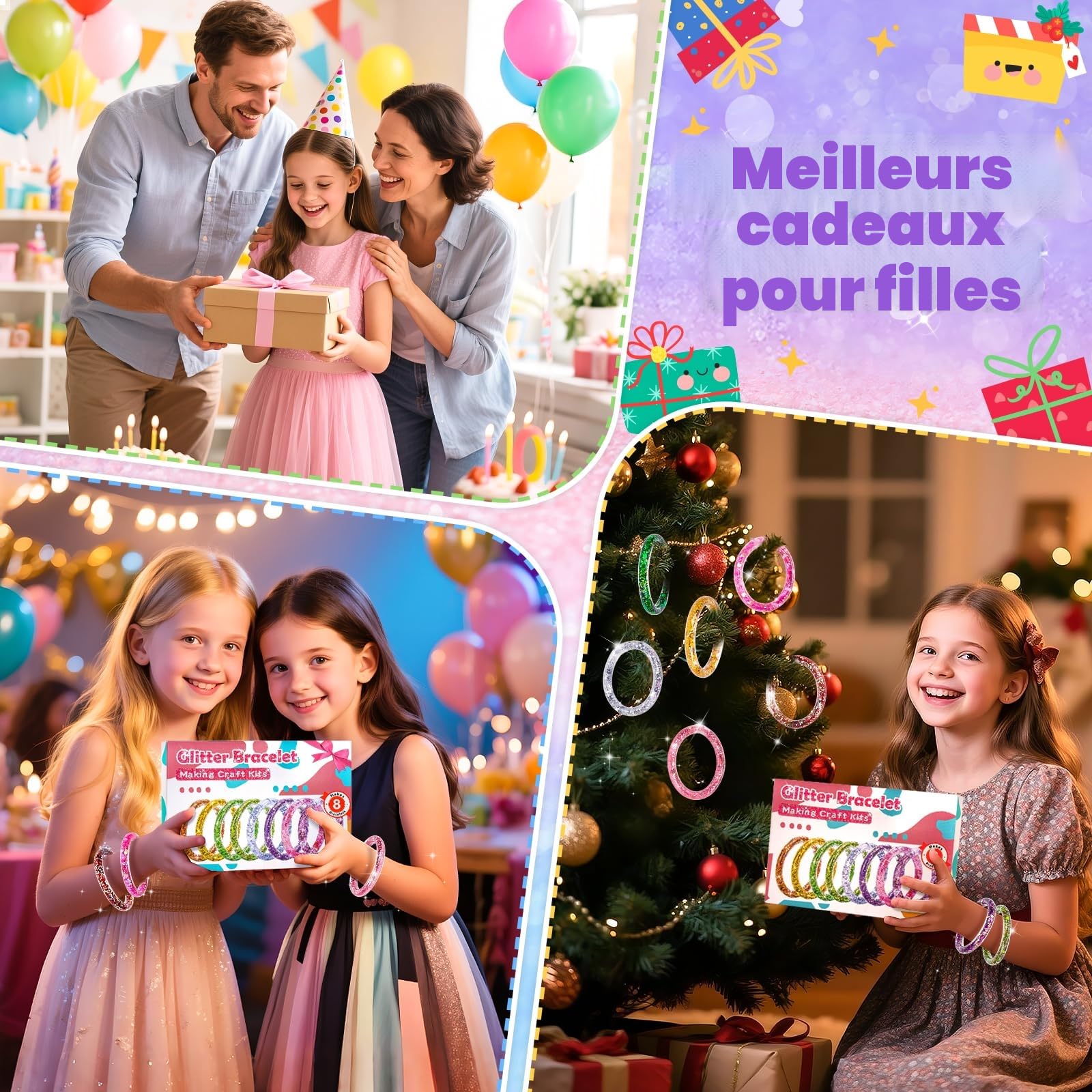 lelechong Cadeau Fille 5 6 7 8 9 ans, Activité Manuelle Kit Bracelet Enfant Jouet Fille 5 6 7 8 ans Cadeaux Anniversaire, Activité Manuelle Bricolage pour 6 7 8 idée Cadeau Loisir Creatif Enfant 6-9