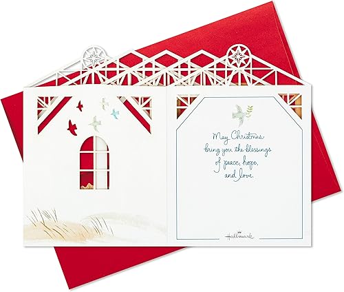 Miniatura 6 de Hallmark Paper Wonder Displayable Religious Pop Up Christmas Card (Nativity Scene) Belén ilustrado, 1 desplegable con sobre,4 tarjetas emergentes