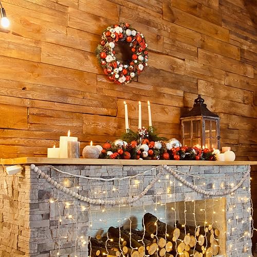 Miniatura 4 de Guirnalda de cuentas de madera de Navidad, guirnalda de cuentas de madera, decoraciones para árbol de Navidad para recuerdos de Navidad, 12 pies