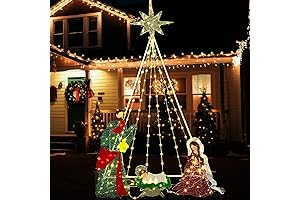 Outdoor Nativity Scene - Lighted, Including the Holy Family, for a Luxurious Holiday Display