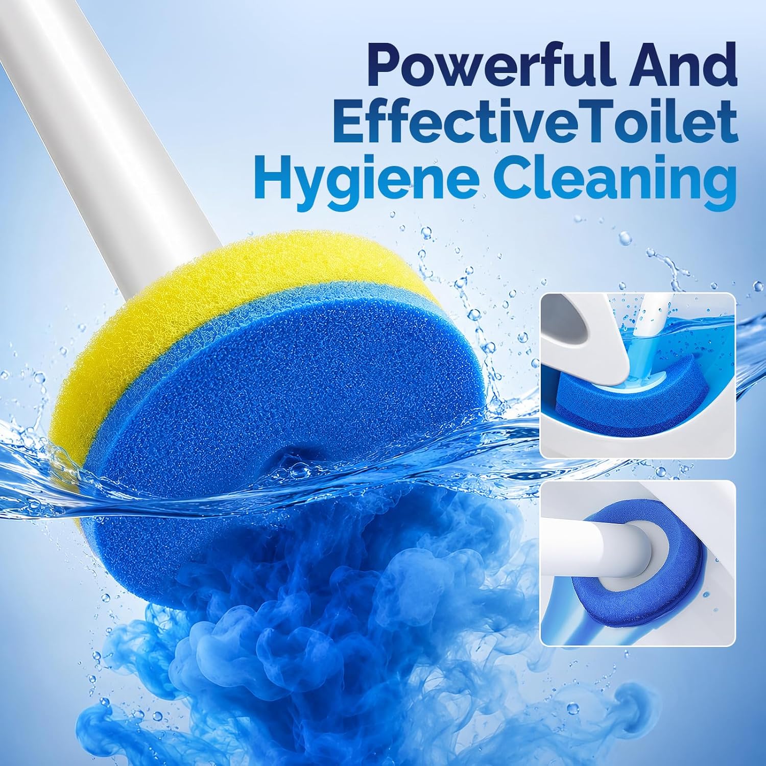 Disposable Toilet Brush, Toilet Cleaning Brush 7 Color-Coded Set – Strong Scrubbing Power, Hygienic Clipper Design No Fall Off, Each Handle with 35 Refill Heads, Clean Bathroom, Tub, Floor
