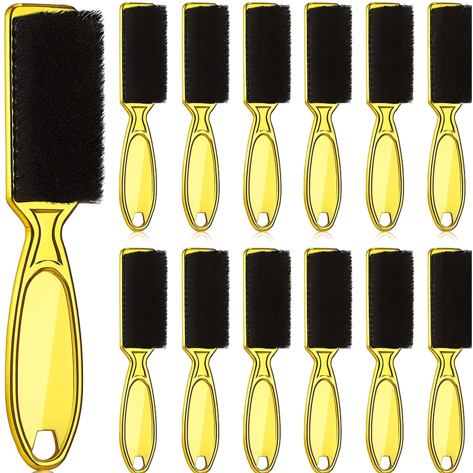 Patelai 12 Pcs Barber Clipper Brush Blade Trimmer Cleaning Brush for Fades Nail Neck Duster Manicure Salon(Gold)