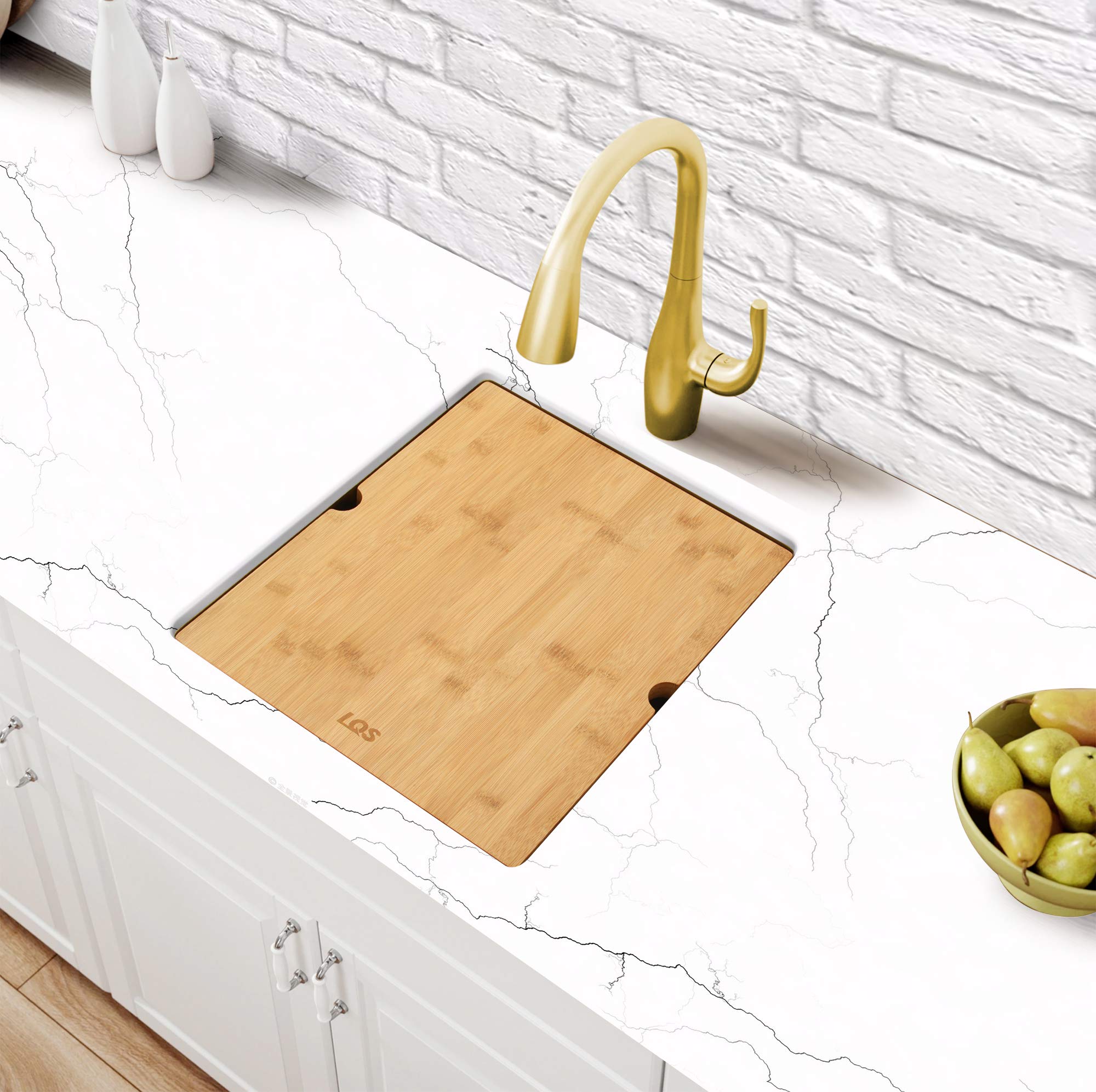 LQS Gold Undermount Bar Sink, RV Sink, Handmade Stainless Steel Bar