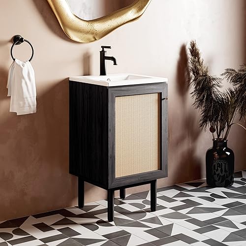 Vista 102 de Swiss Madison Classe - Lavabo de baño de roble de 24 pulgadas incluido