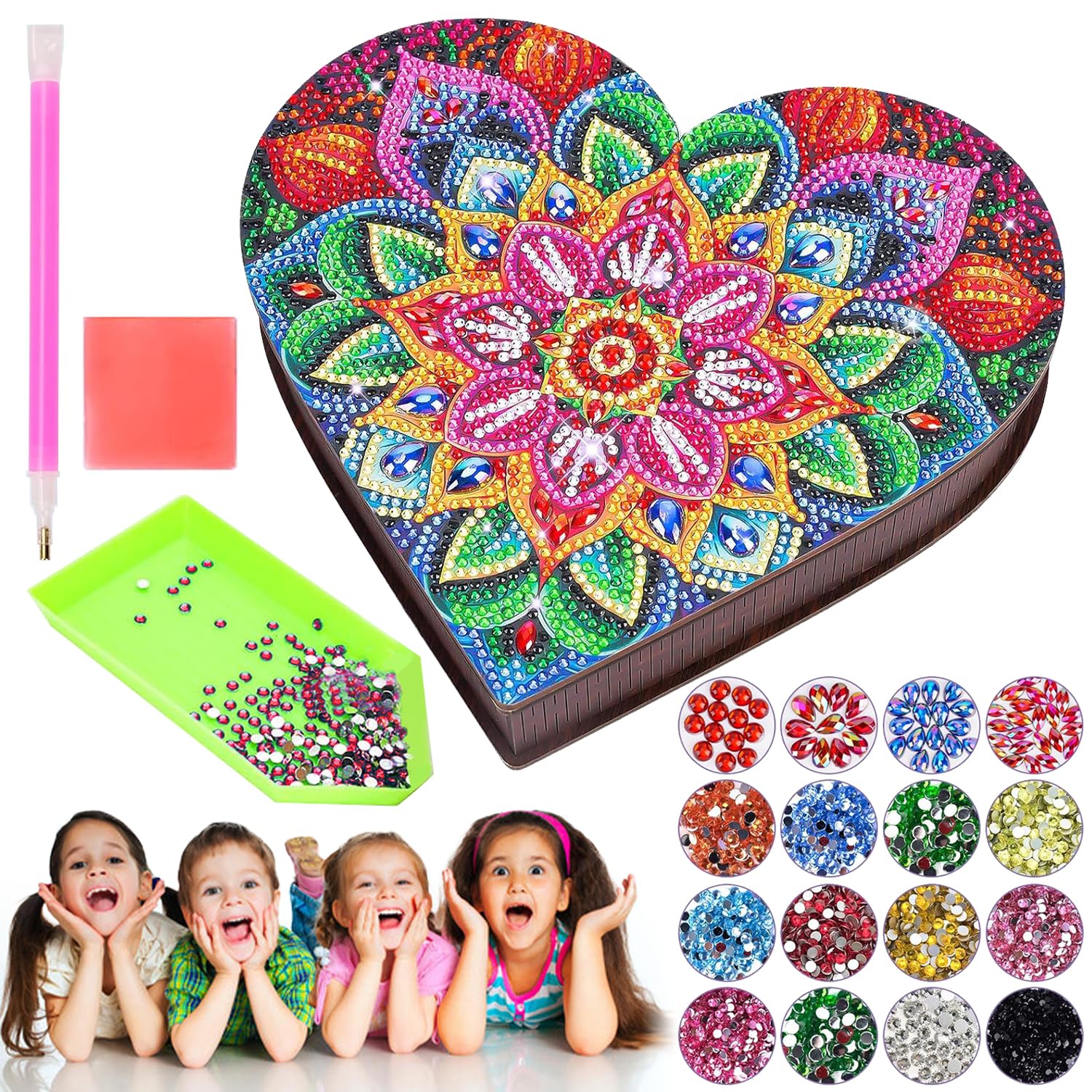 Boîte De Peinture Diamant à Faire Soi-même, Boîte à Bijoux Pour Broderie Diamant 5D De Forme Spéciale, Boîte De Rangement Créative Pour Boucles D'oreilles, Boîte à Bijoux