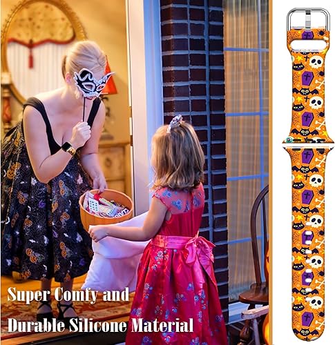 Miniatura 5 de DOO UC Correas de reloj de Halloween compatibles con Apple Watch de 1.496 in 1.575 in 1.614 in 1.654 in 1.732 in 1.772 in 1.929 in para hombres,
