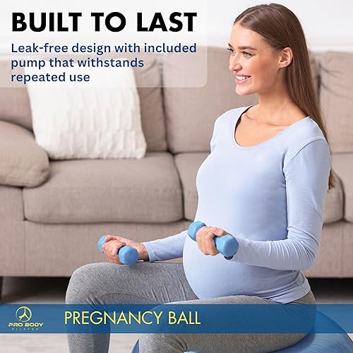 Miniatura 3 de ProBody Pilates Pregnancy Ball - Yoga Ball for Pregnancy with Book, Prenatal, Labor & Postnatal Maternity Exercise