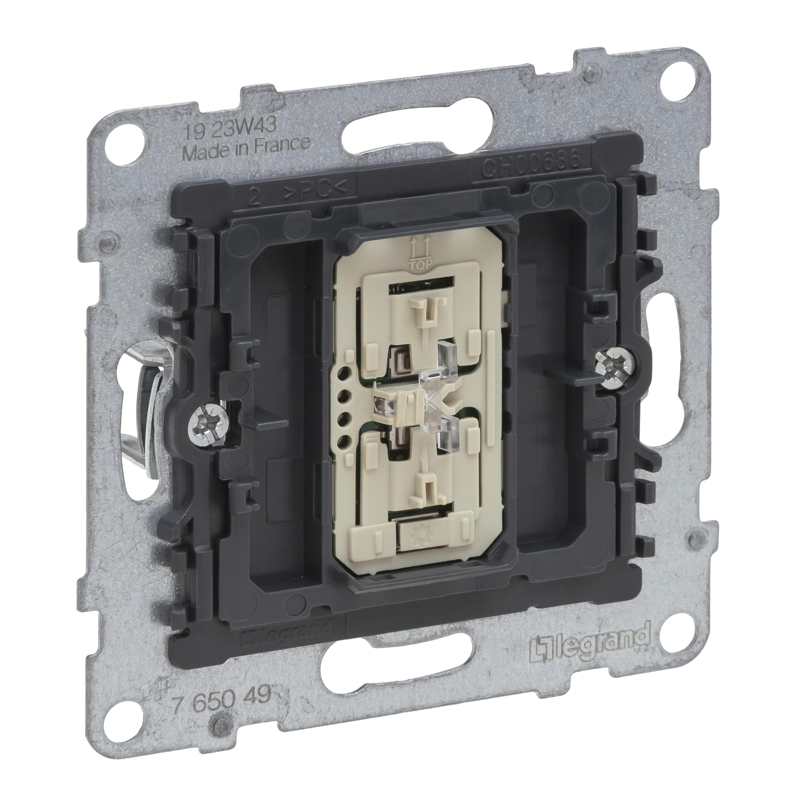 LEGRAND, Seano 765049 Universal Push Dimmer Electric Switch Insert with Neutral Conductor, Phase On/Section with Automatic Load Detection, Screw Terminals, 150 W