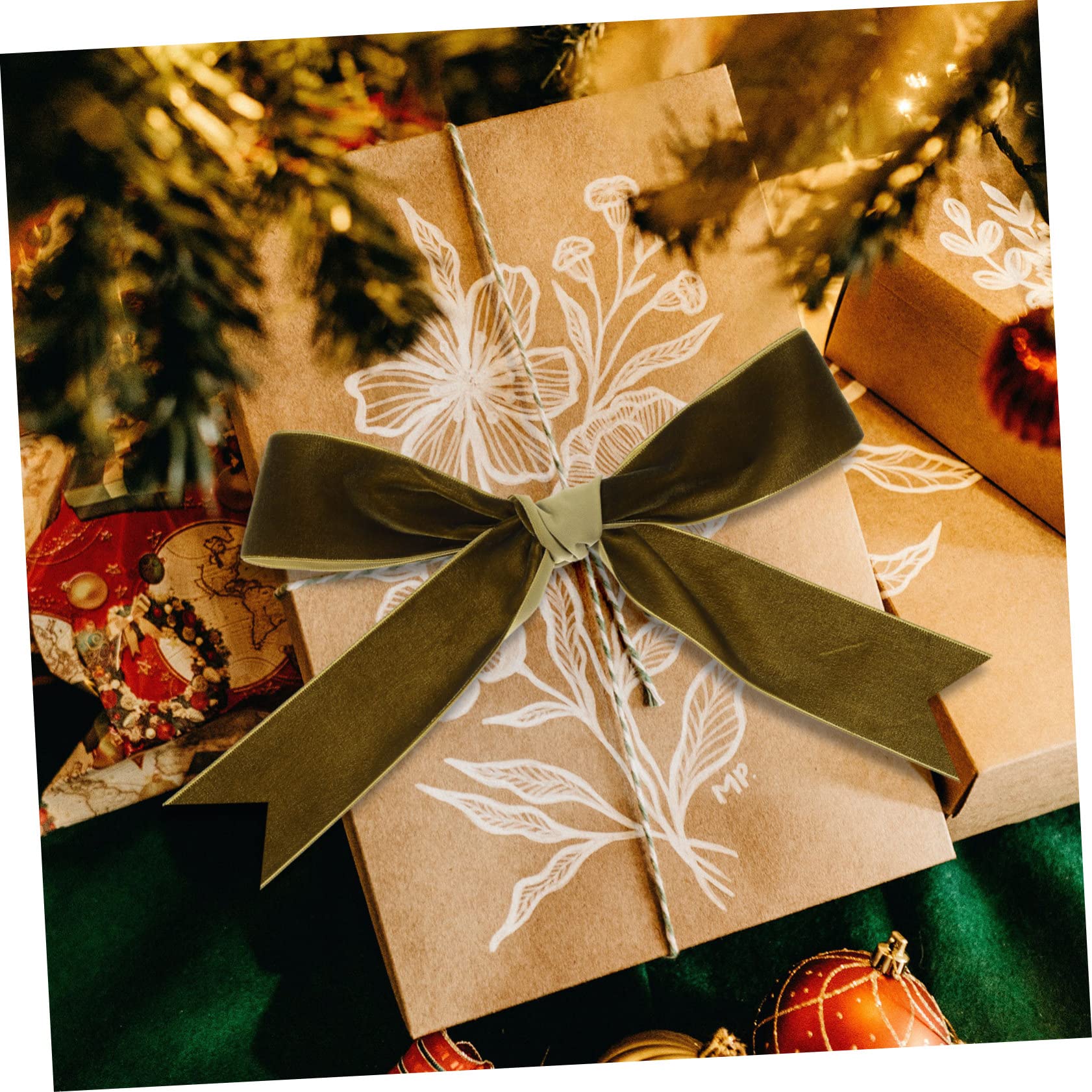 3rollen Samtband Für Geschenkverpackung Breites Cuttbares Geschenkband Militärgrün Für Partys Hochzeiten Und Dekorationen