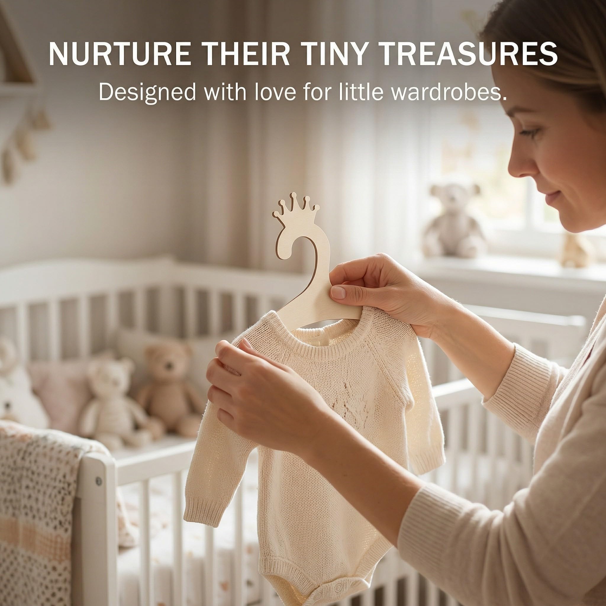 10 Pezzi Grucce Neonato Legno, Appendiabiti per Bambini con Motivi di Animali, Antiscivolo e Resistente, Salvaspazio, Ideale per Abbigliamento per Bambini, Ideale per i neonati