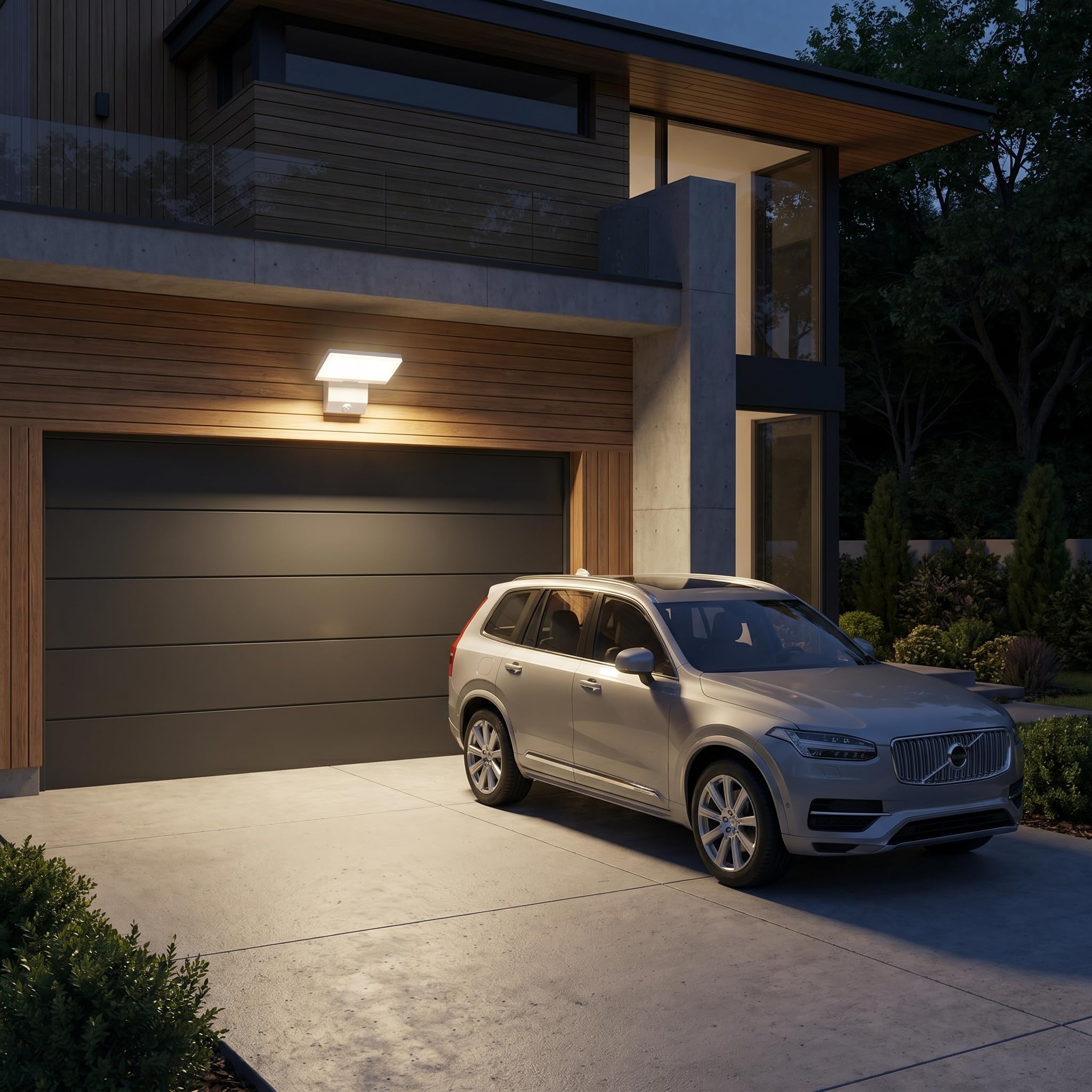 Außenwandleuchte, LED mit Bewegungsmelder, superhelle Lampe mit einstellbarem Abstrahlwinkel, Schutzart IP54, modernes Design, 1620 lm, 18 W, warmes Licht, (Farbe Weiß)